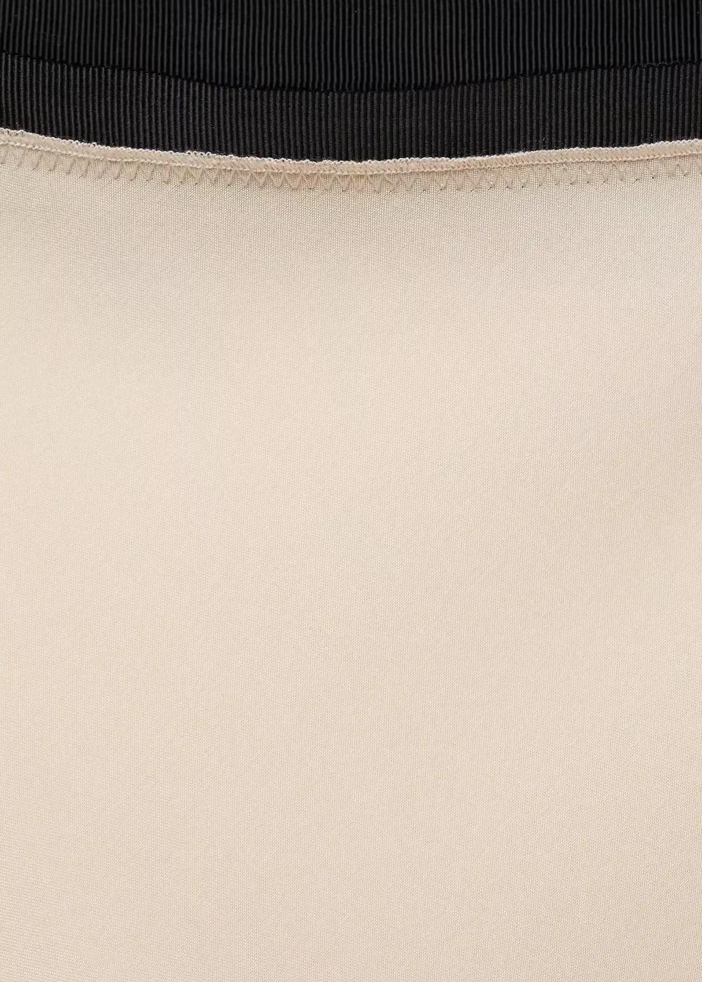 Beige Midi Satin Skirt, , large image number 2