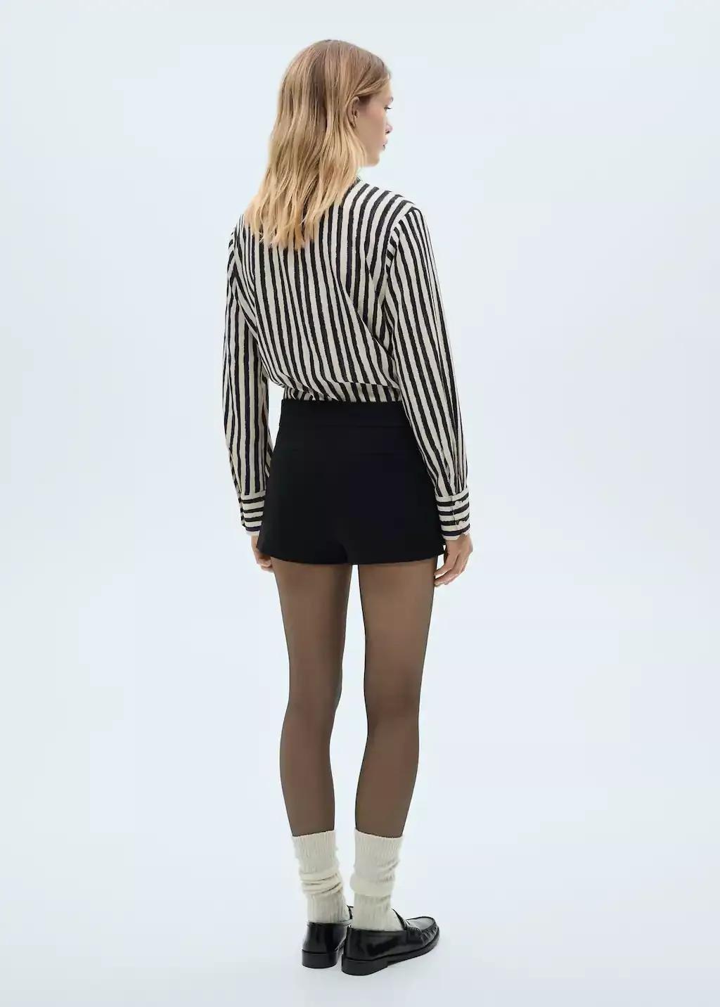 LIGHT BEIGE Striped flowy shirt, , large image number 8