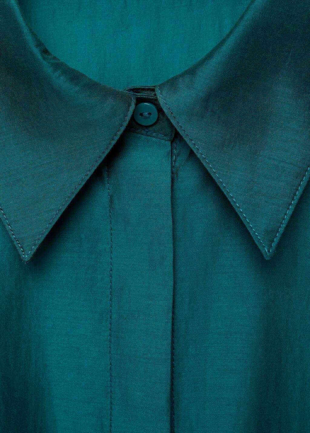 Brown Satin Shirt With Hidden Buttons, , large image number 4