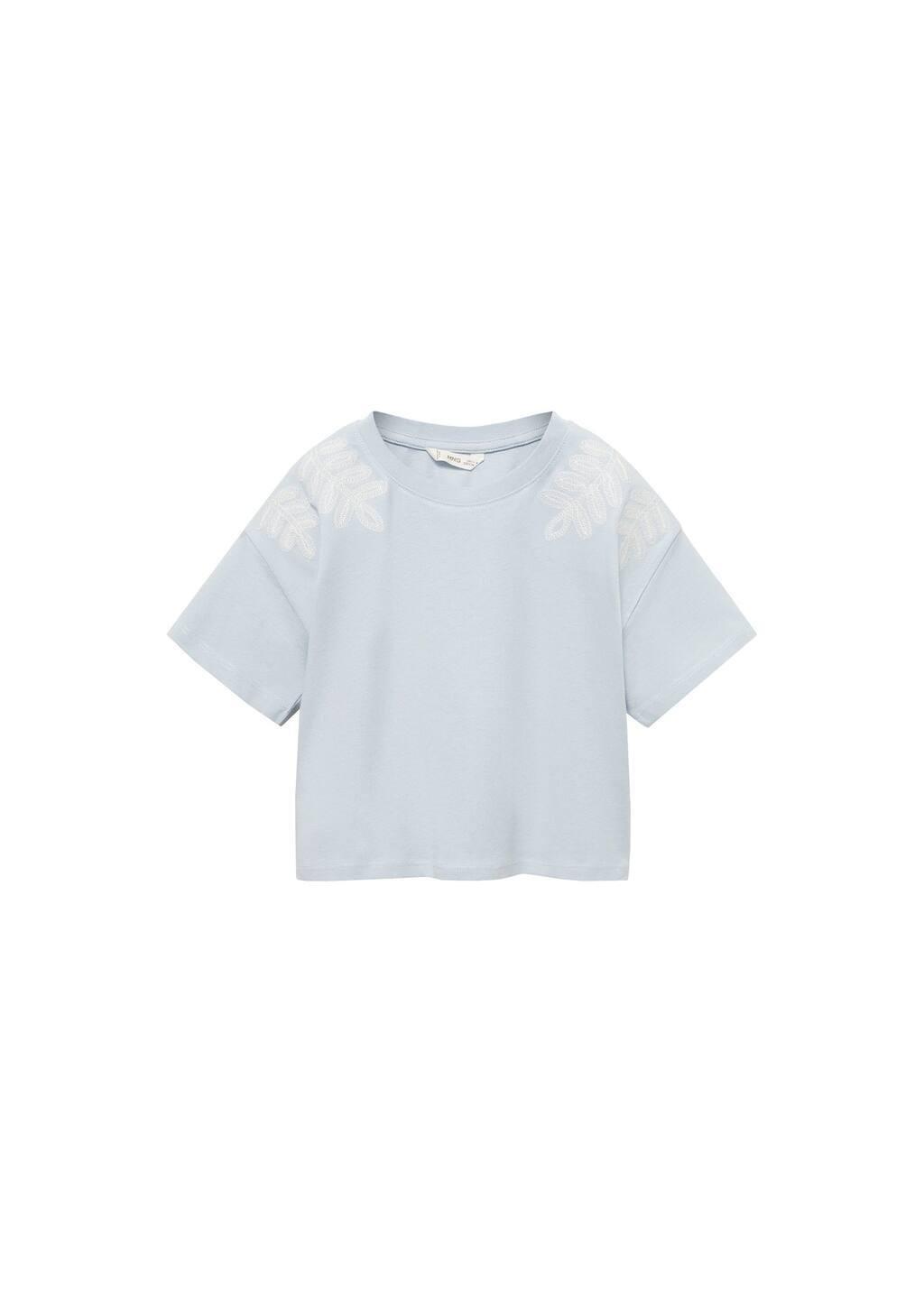 Blue T-Shirt With Embroidery, , large image number 0