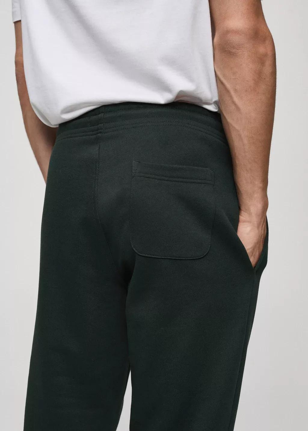 Green Cotton Drawstring Joggers, , large image number 4