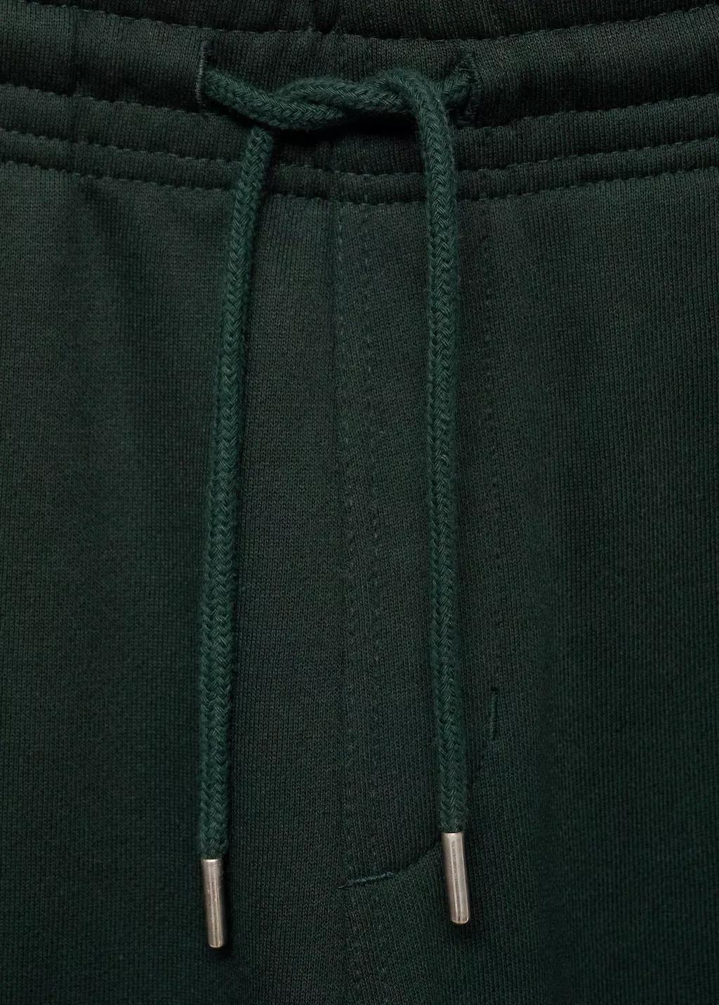 Green Cotton Drawstring Joggers, , large image number 5