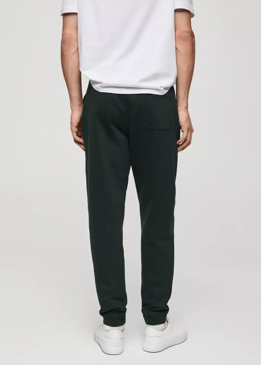 Green Cotton Drawstring Joggers, , large image number 6