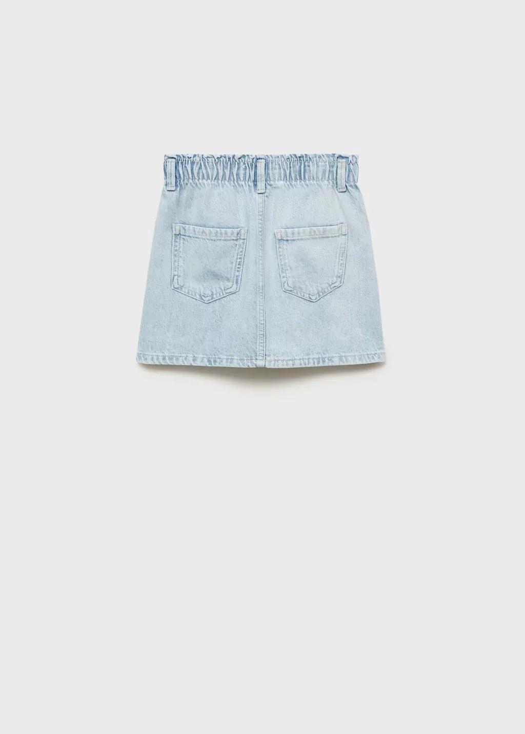 Blue Short Denim Skirt, Kids Girl, , large image number 2