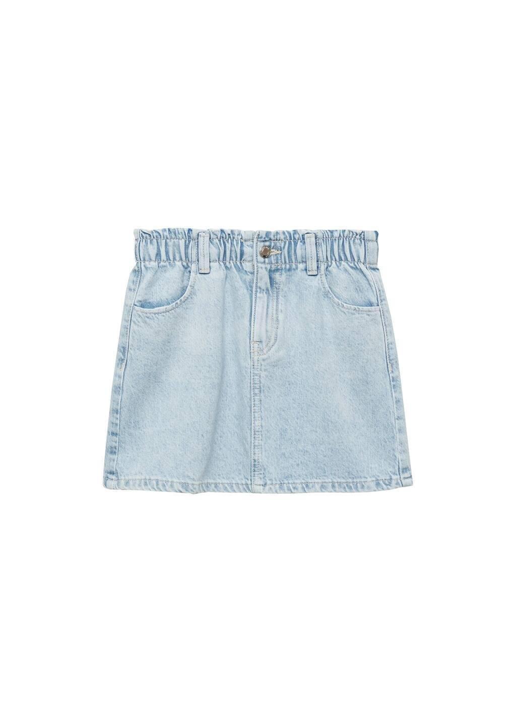 Blue Short Denim Skirt, Kids Girl, , large image number 3