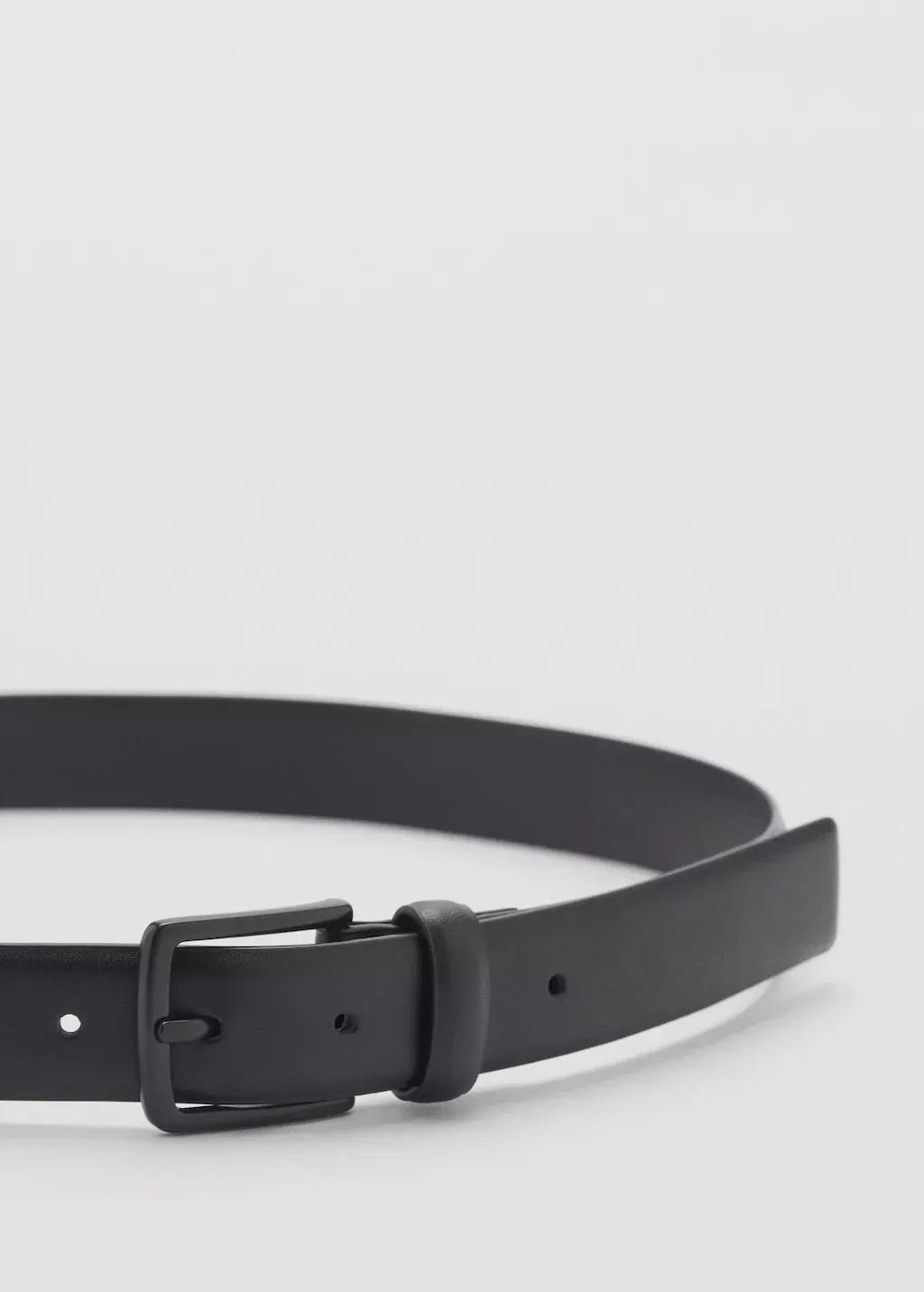 Black Nappa Leather Belt, , large image number 0