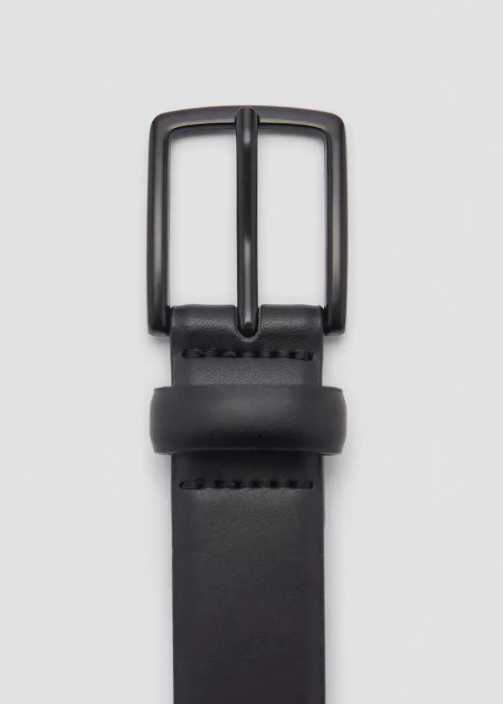 Black Nappa Leather Belt, , large image number 1