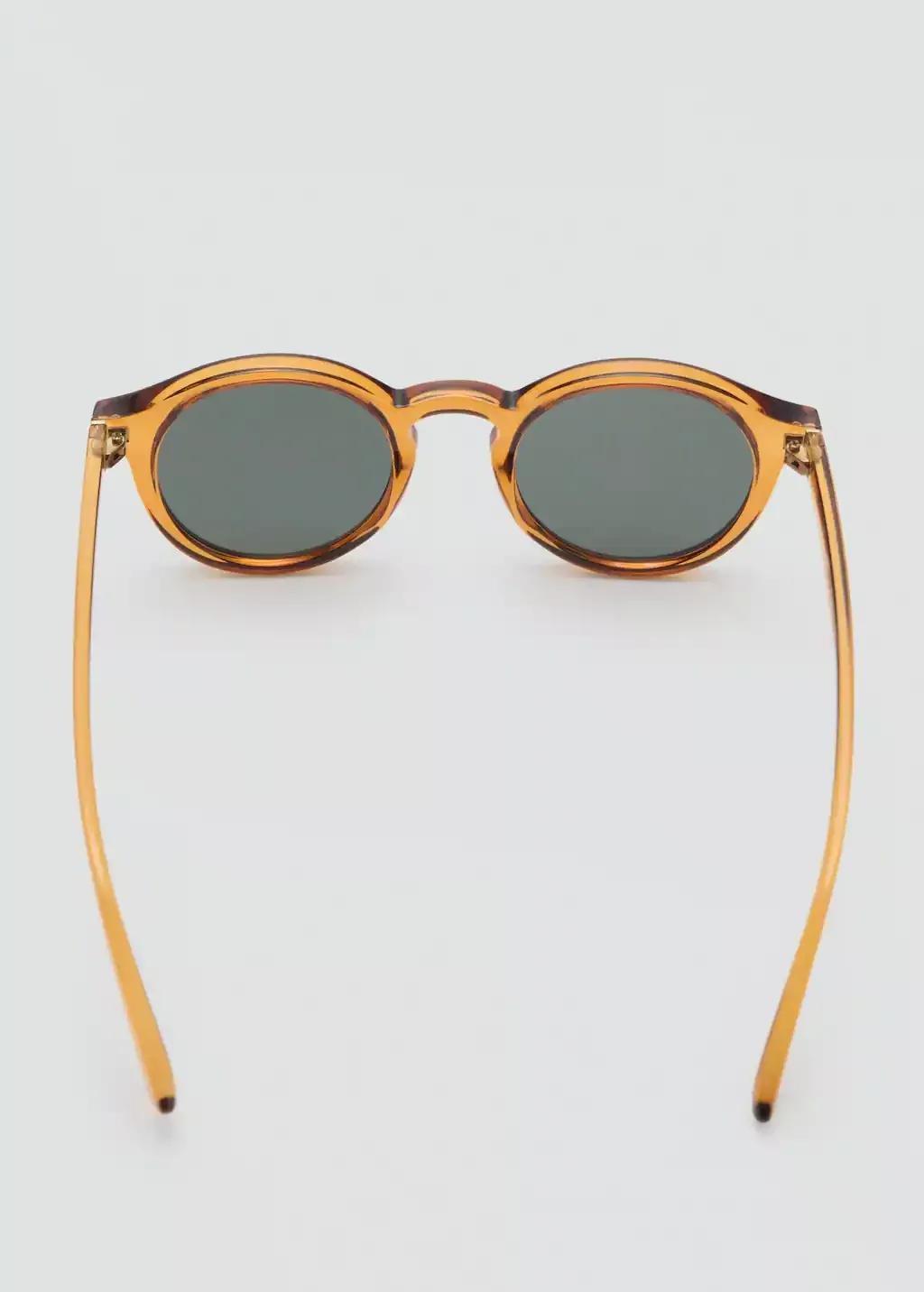 Yellow Round-Framed Sunglasses, Dark Yellow, large image number 1