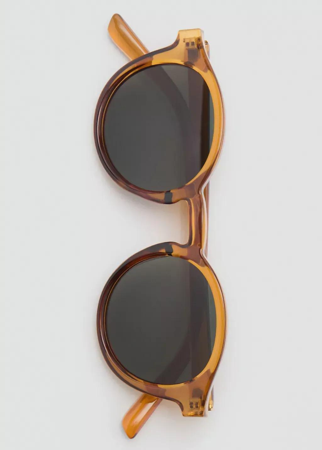 Yellow Round-Framed Sunglasses, Dark Yellow, large image number 2