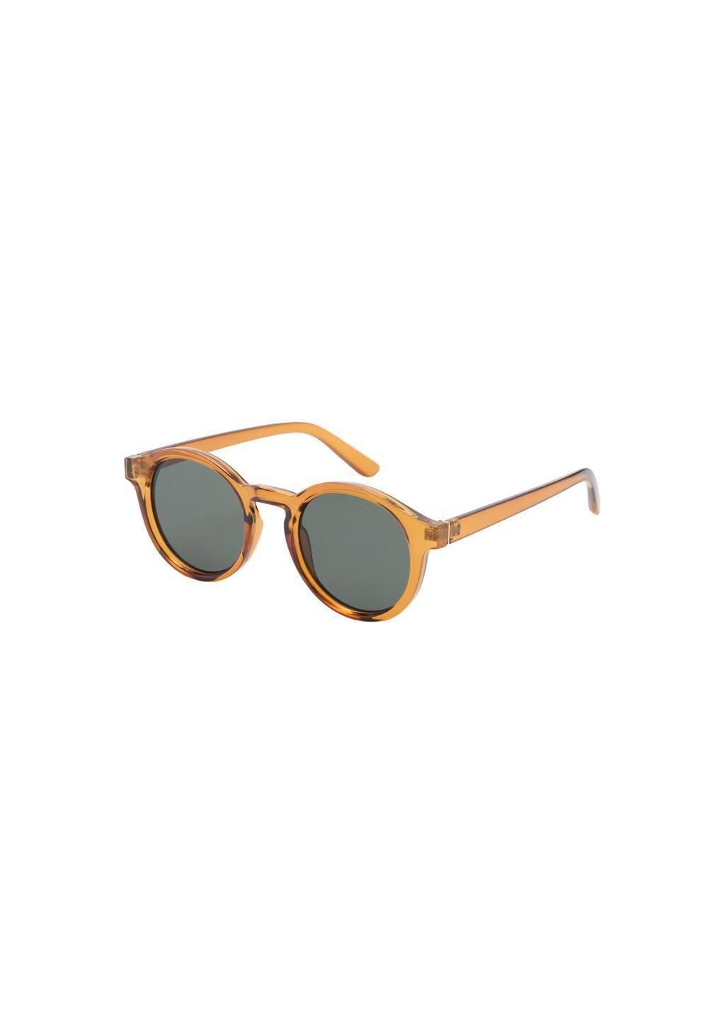 Yellow Round-Framed Sunglasses, Dark Yellow, large image number 3