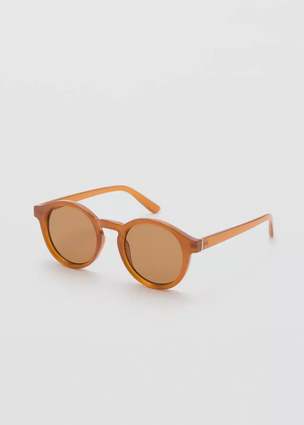 Brown Round-Framed Sunglasses, , medium