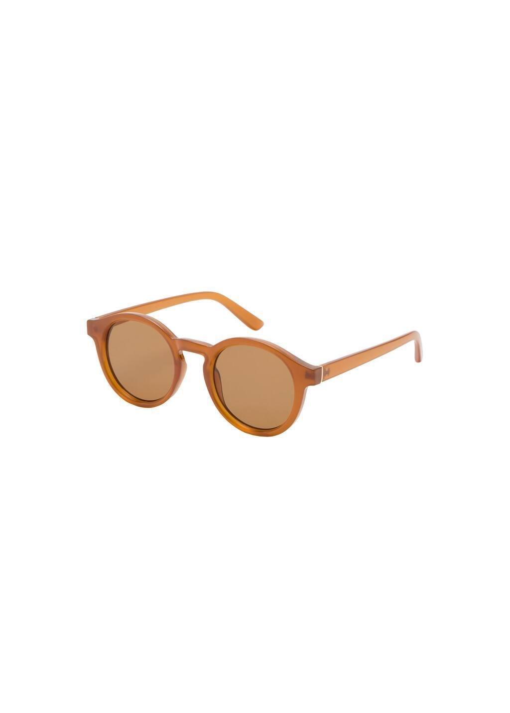 Brown Round-Framed Sunglasses, Dark Brown, large image number 3