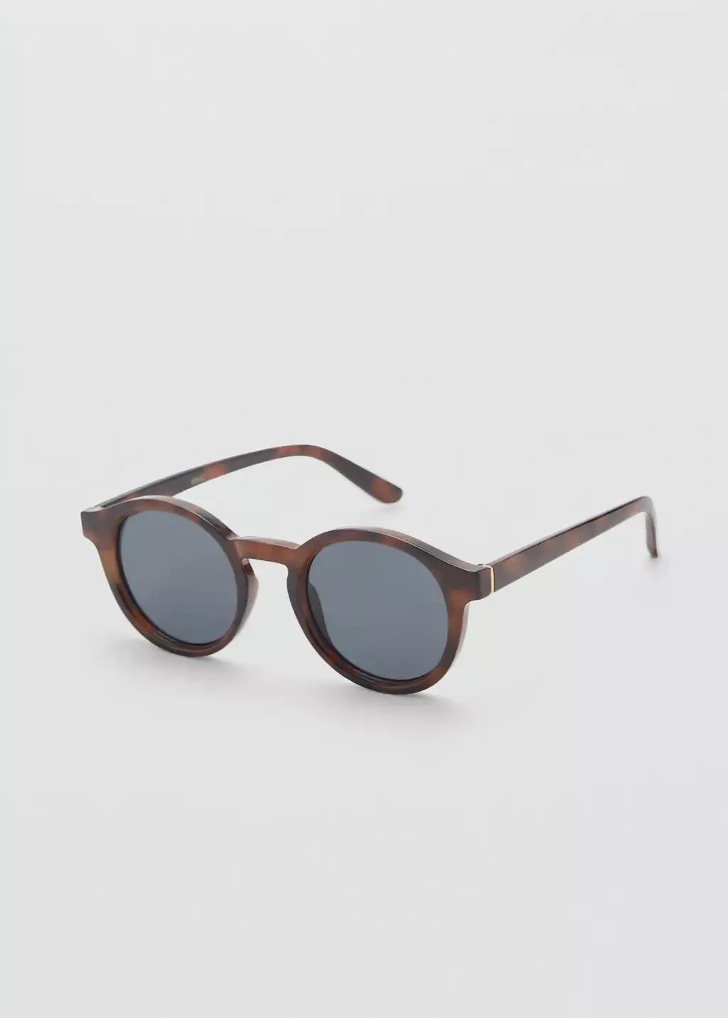 Brown Round-Framed Sunglasses, , medium