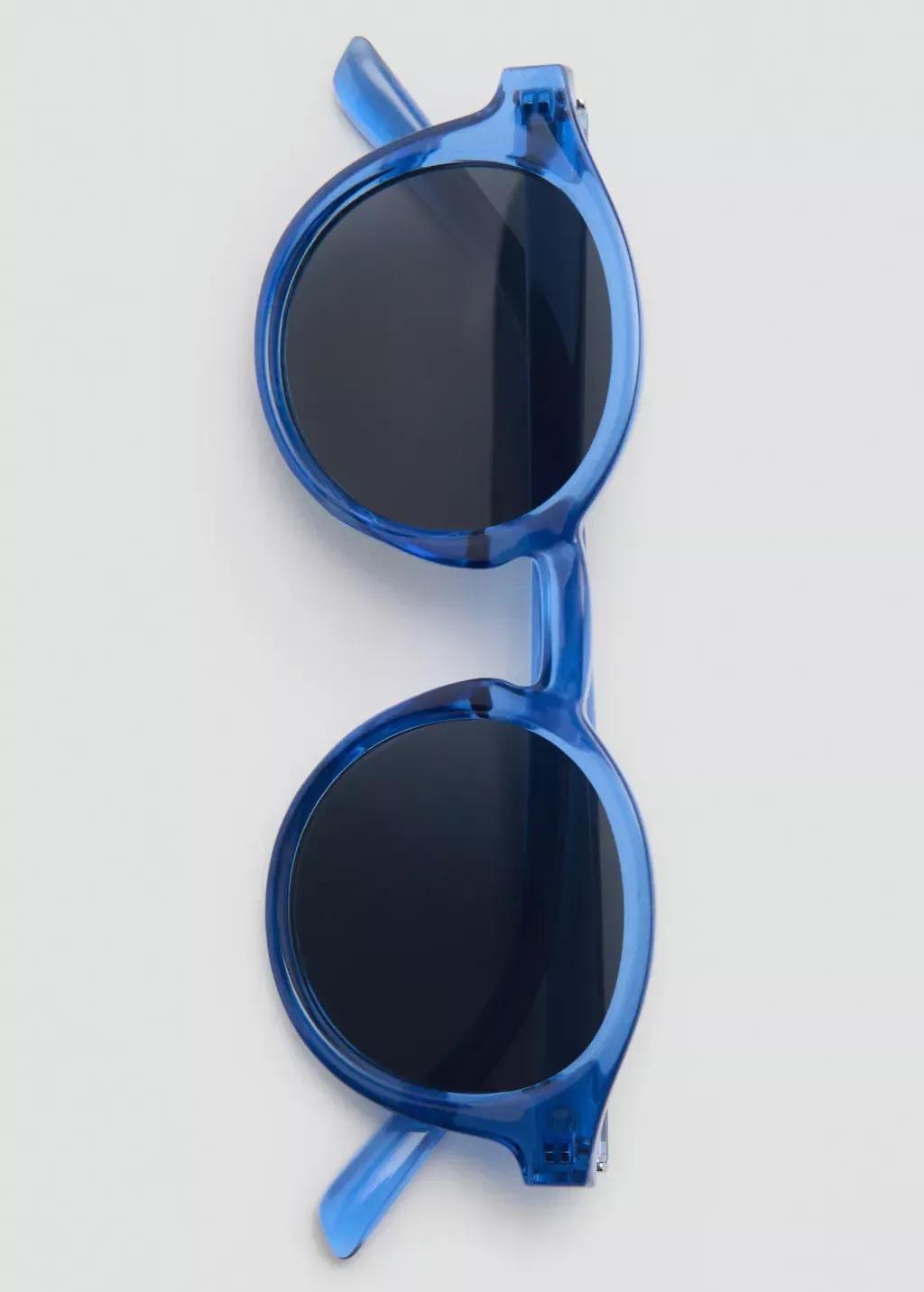 Navy Round-Framed Sunglasses, Navy, large image number 2