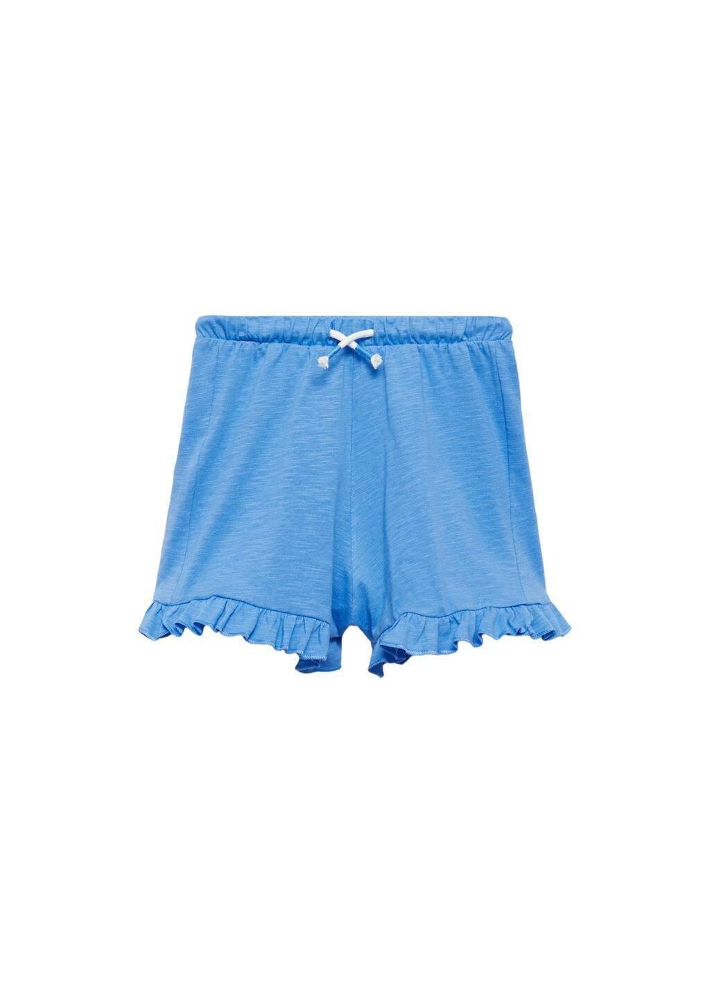 MEDIUM BLUE Elastic waist shorts, Kids Girl, , large image number 0