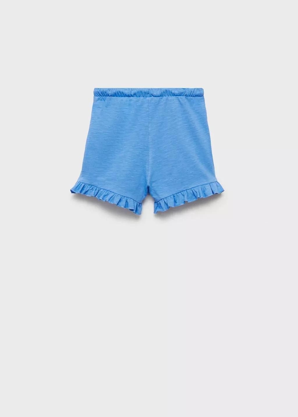 MEDIUM BLUE Elastic waist shorts, Kids Girl, , large image number 1