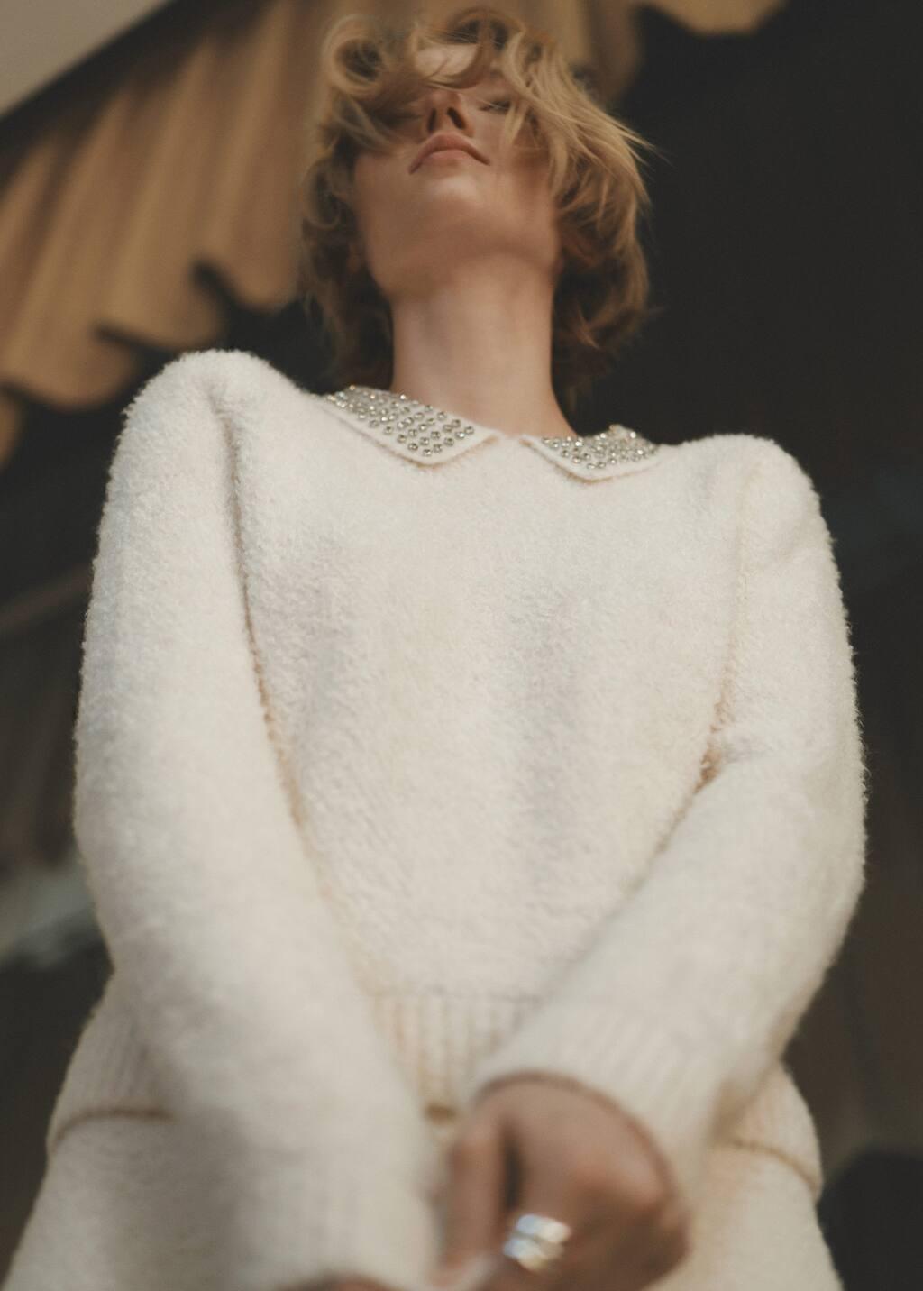 Beige Bouclã© Midi-Skirt, , large image number 7