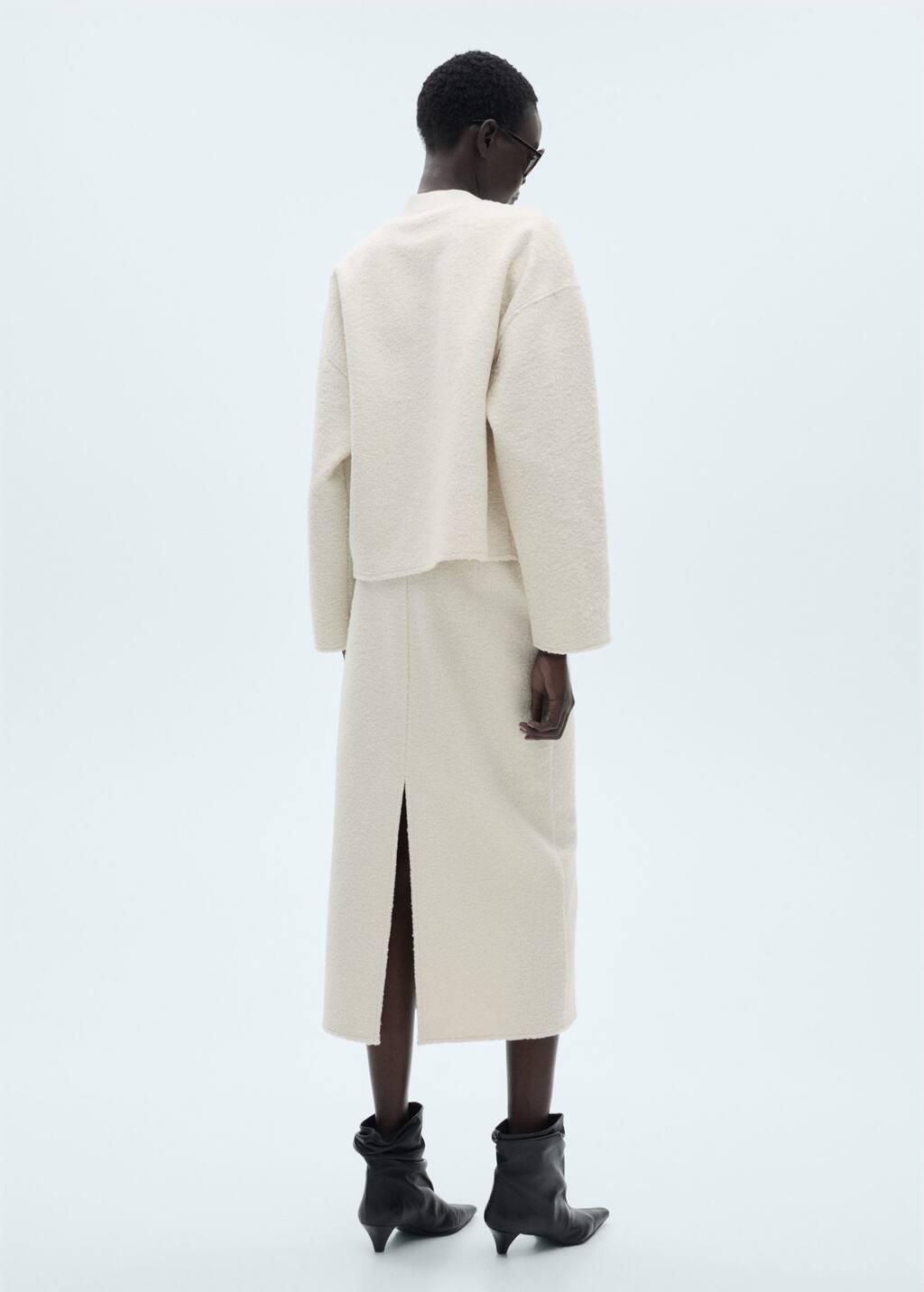 Beige Bouclã© Midi-Skirt, , large image number 8