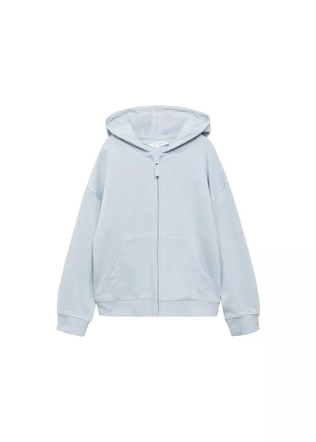 Blue Lt Pastel Sweatshirt With Open Hood, Kids Girl, , large image number 3