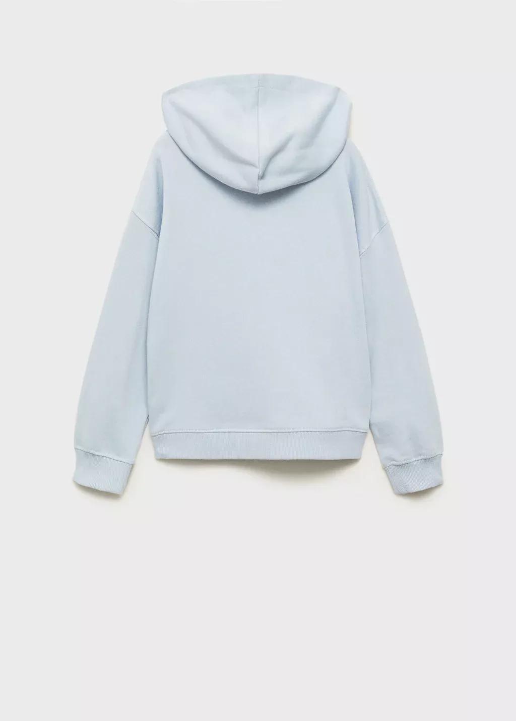 Blue Lt Pastel Sweatshirt With Open Hood, Kids Girl, , large image number 5
