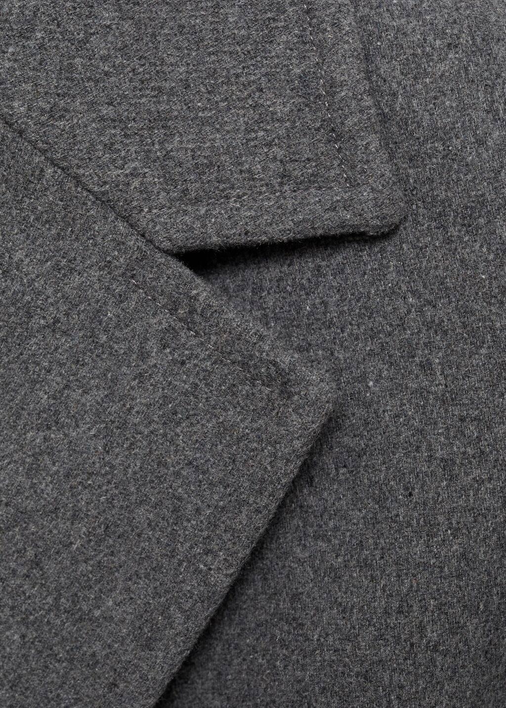 Grey Double-Breasted Wool Coat, , large image number 5