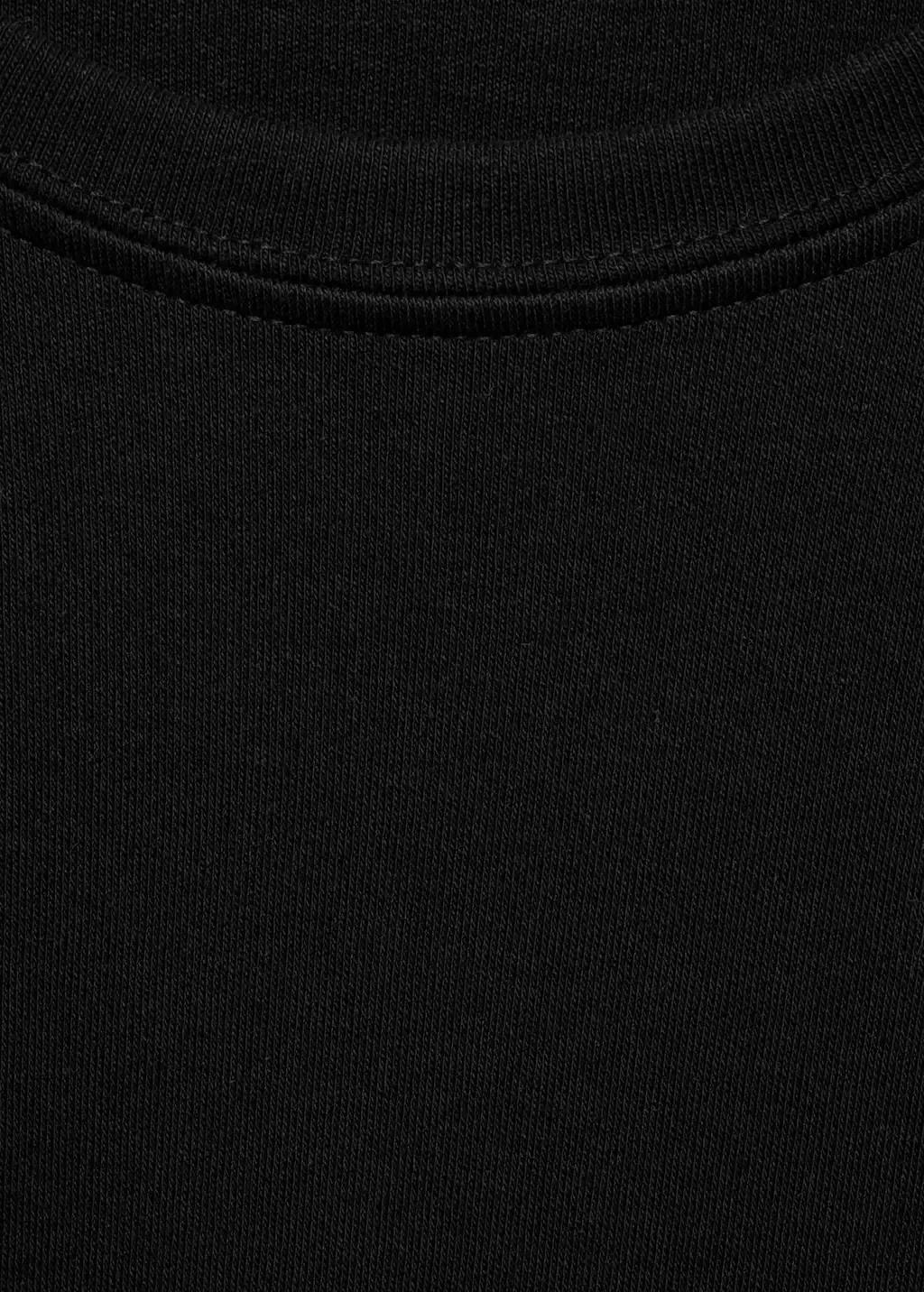Black Long Sleeve Cotton T-Shirt, , large image number 4