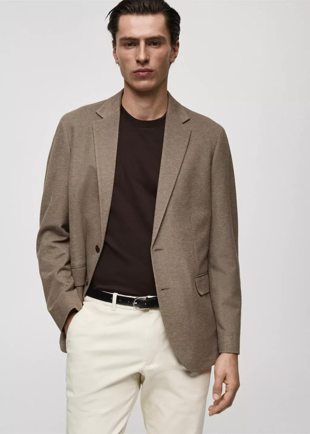 Brown Tailored Blazer Jacket, , large image number 0