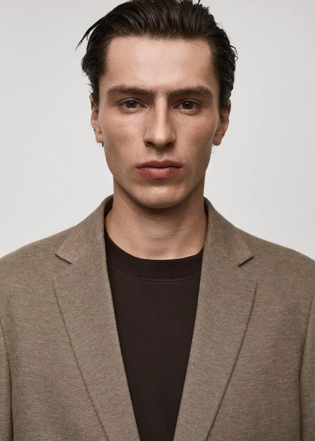 Brown Tailored Blazer Jacket, , large image number 1
