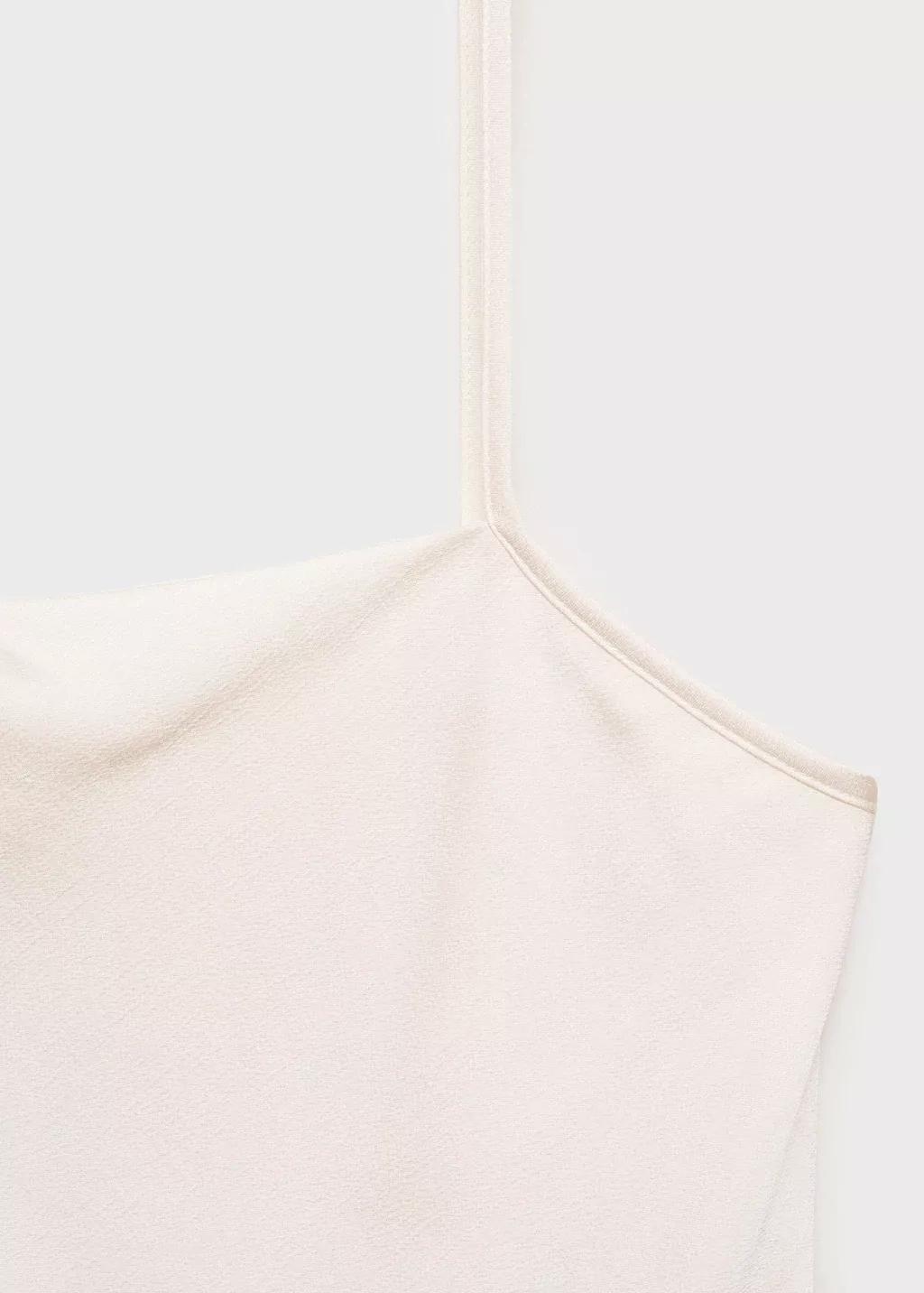 White Satin Top With Thin Straps, , large image number 1
