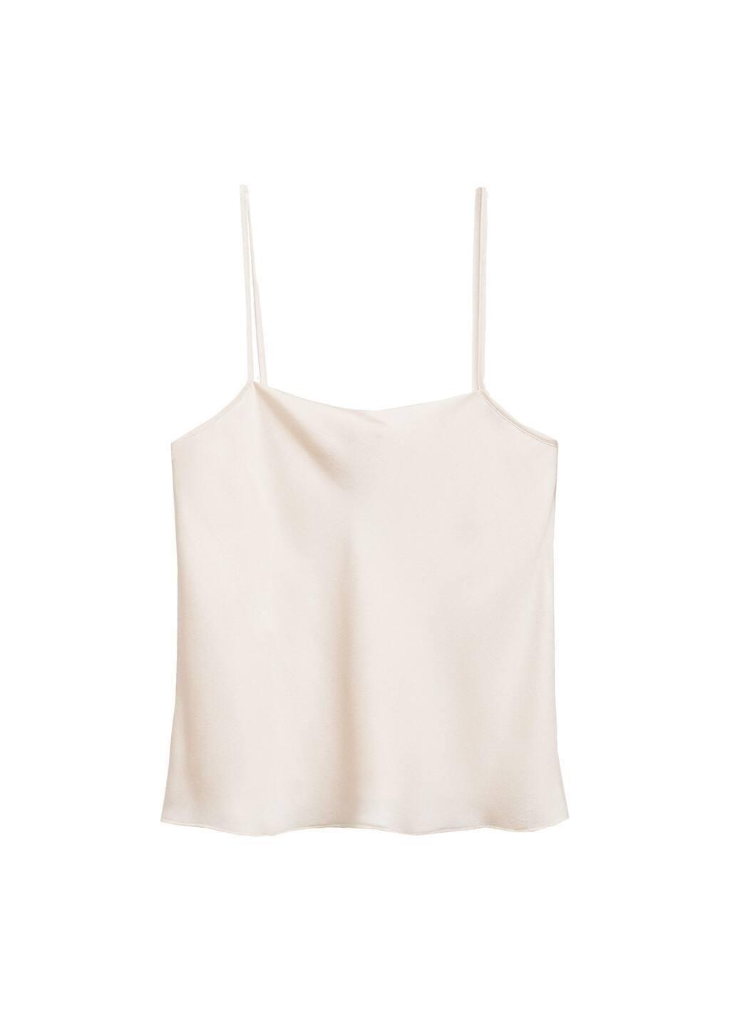 White Satin Top With Thin Straps, , large image number 3