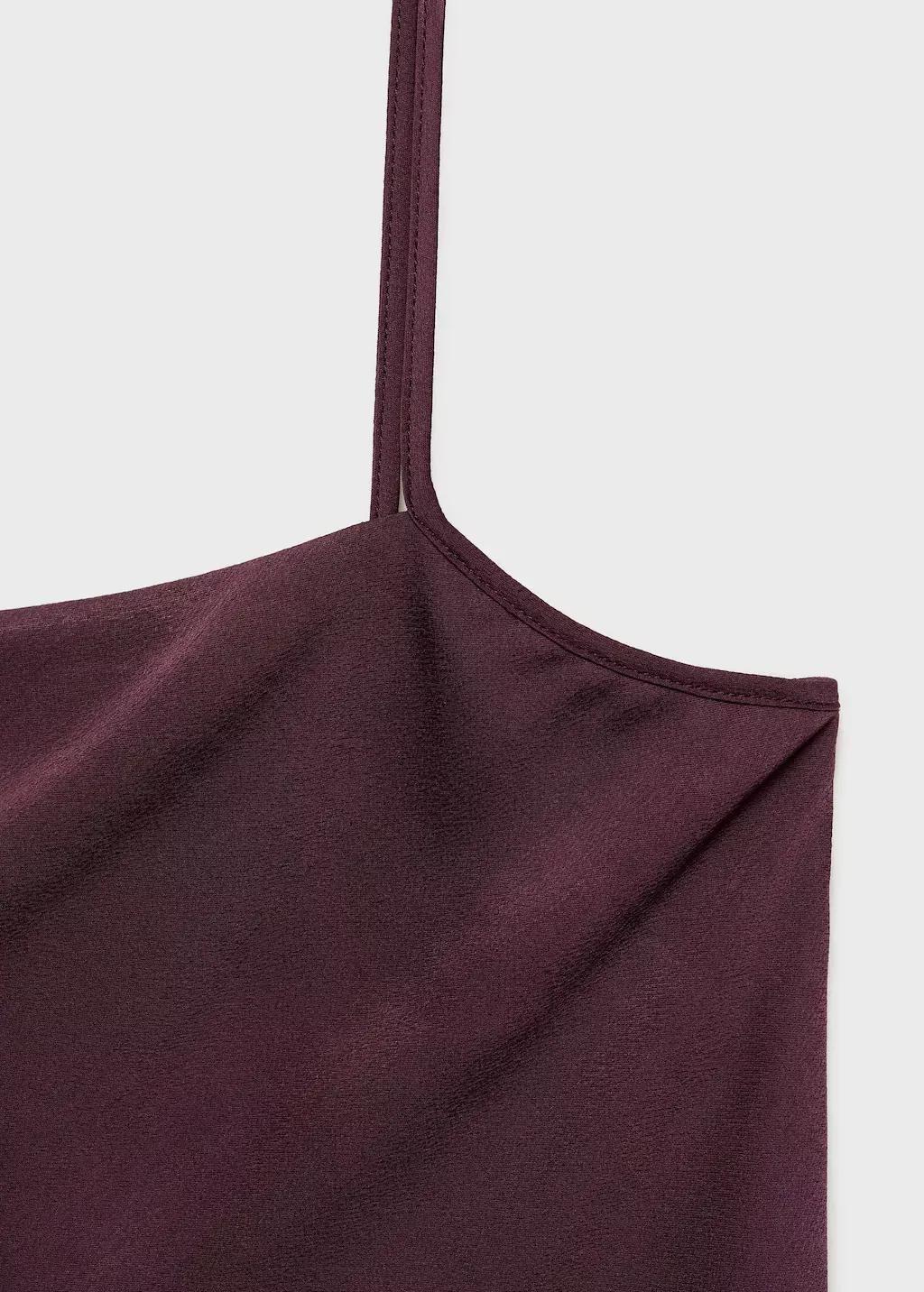Red Satin Top With Thin Straps, , large image number 1