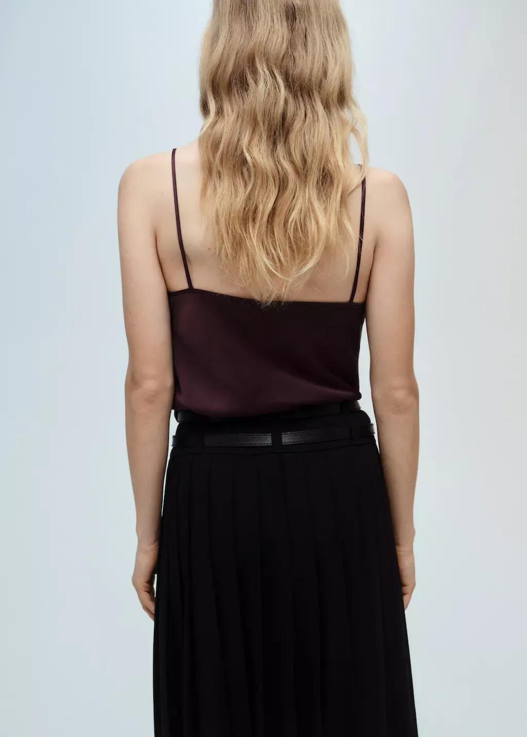 Red Satin Top With Thin Straps, , large image number 3