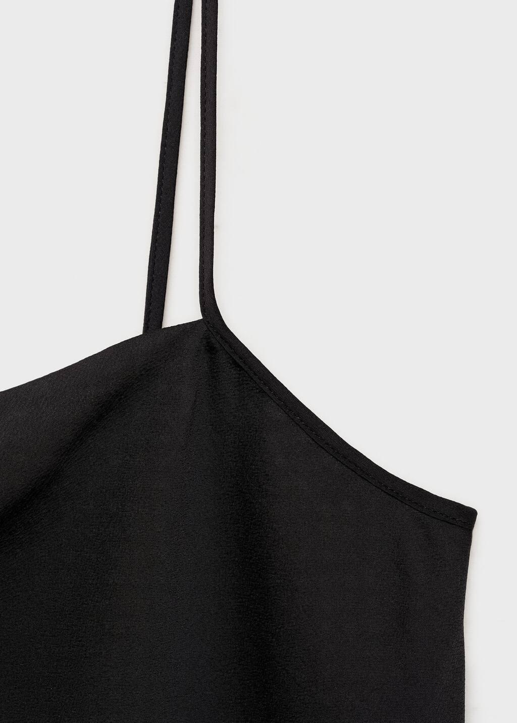Black Satin Top With Thin Straps, , large image number 1