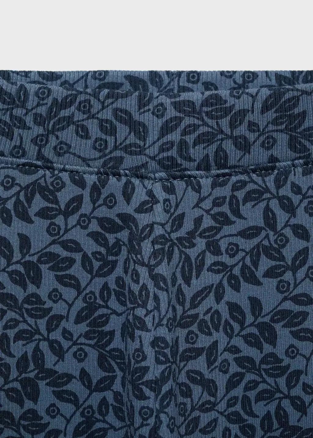 Blue Printed Flared Leggings, , large image number 2