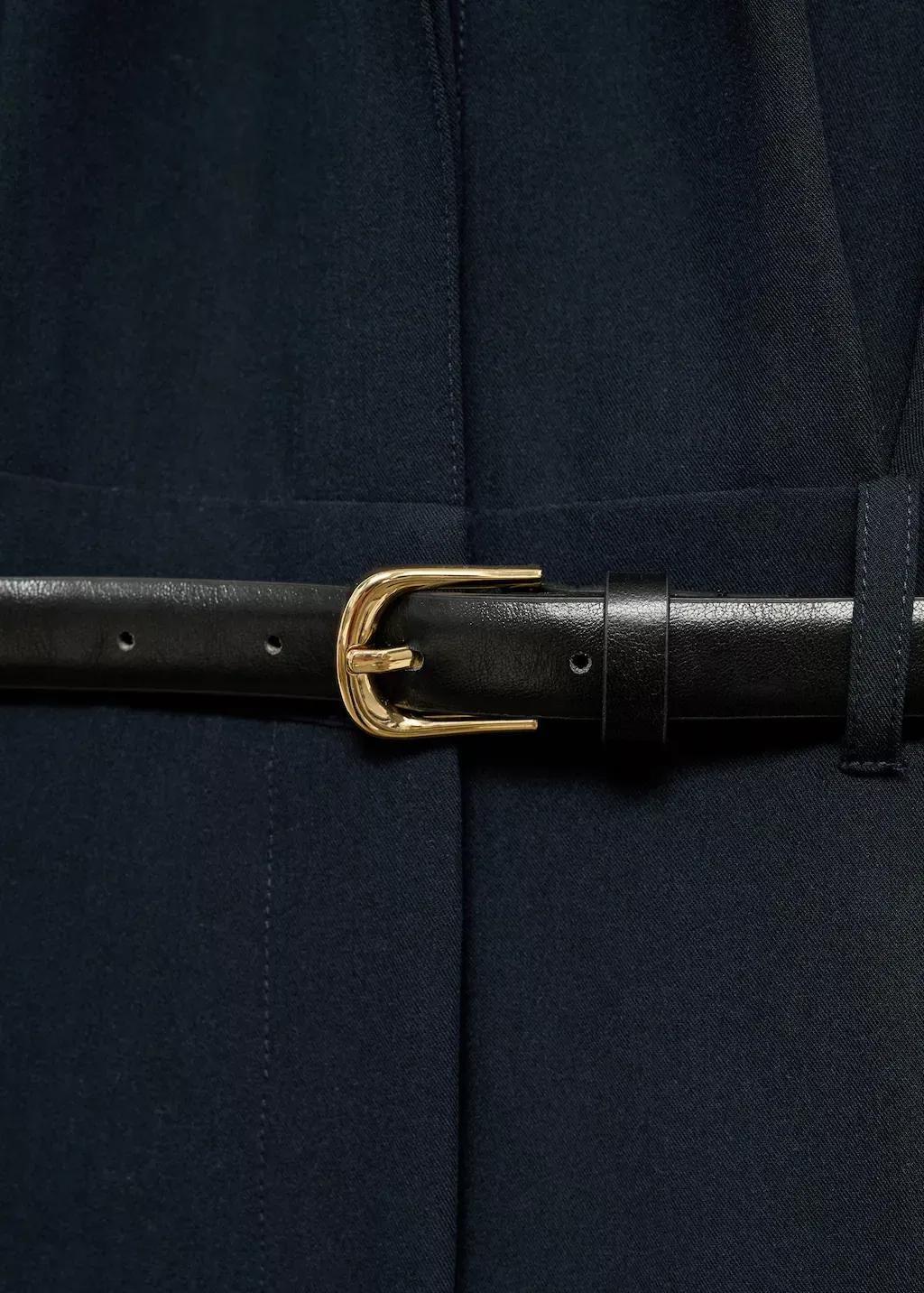 Navy Straight Jumpsuit With Belt, , large image number 2