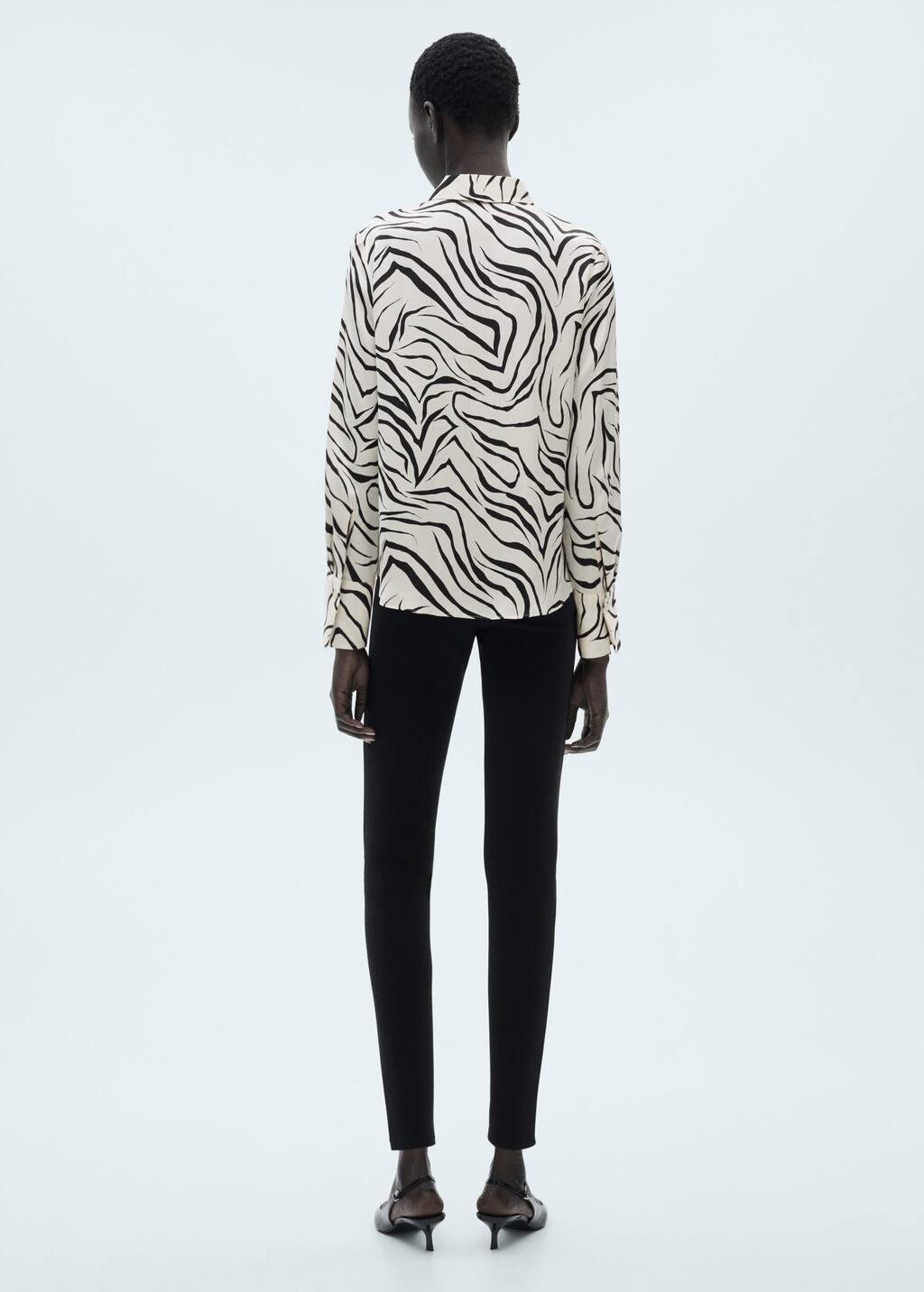 Beige Satin Print Shirt, , large image number 8
