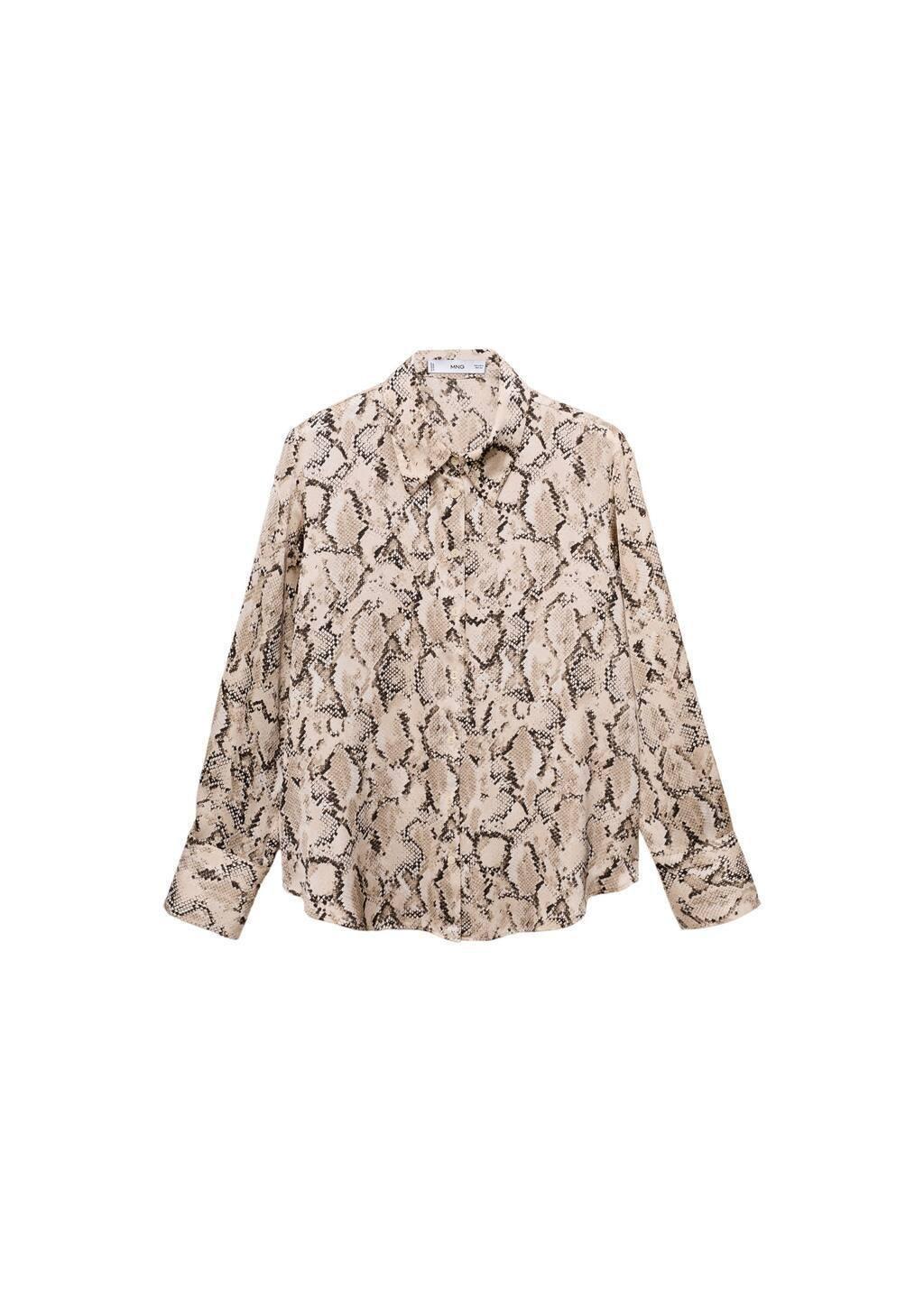 Brown Lt Pastel Satin Print Shirt, , large image number 3