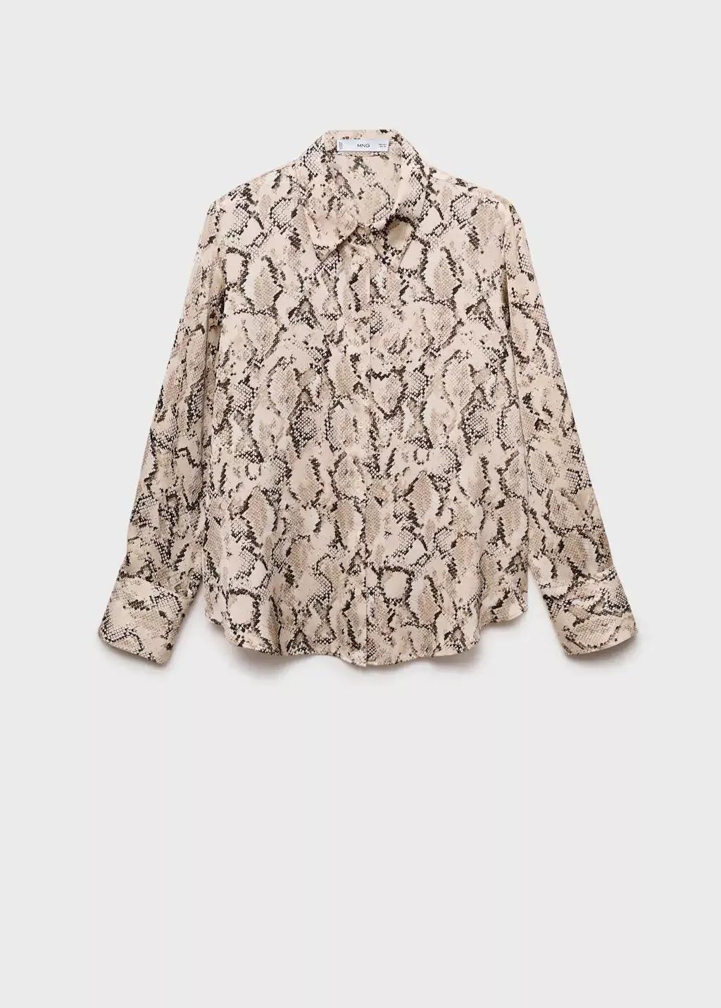 Brown Lt Pastel Satin Print Shirt, , large image number 5