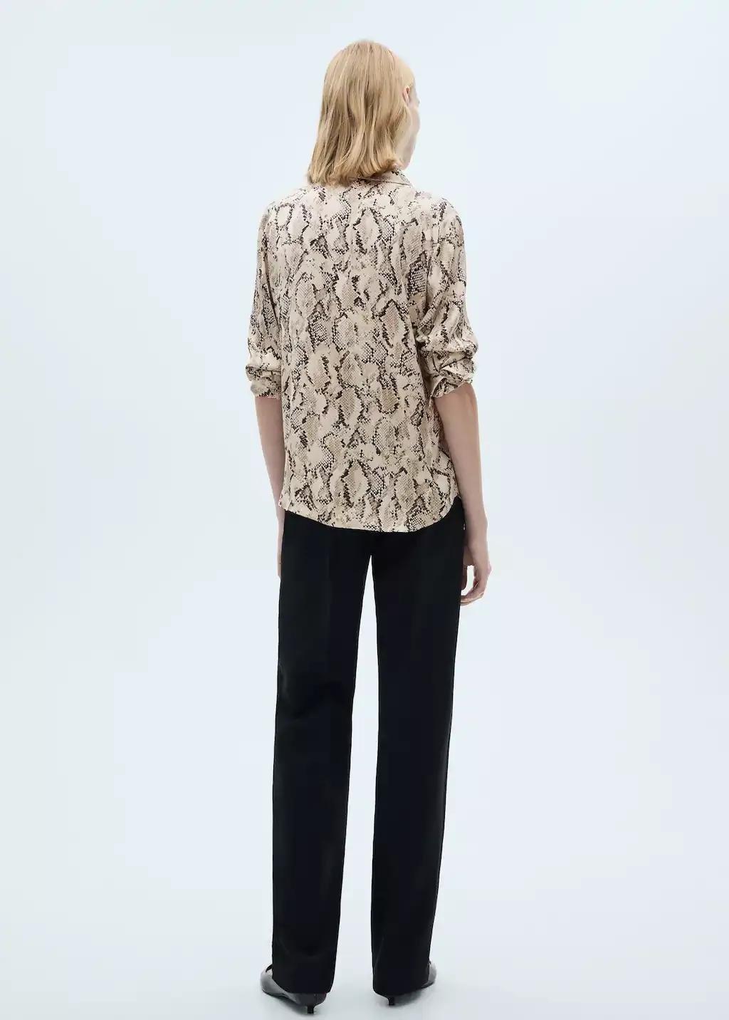 Brown Lt Pastel Satin Print Shirt, , large image number 8