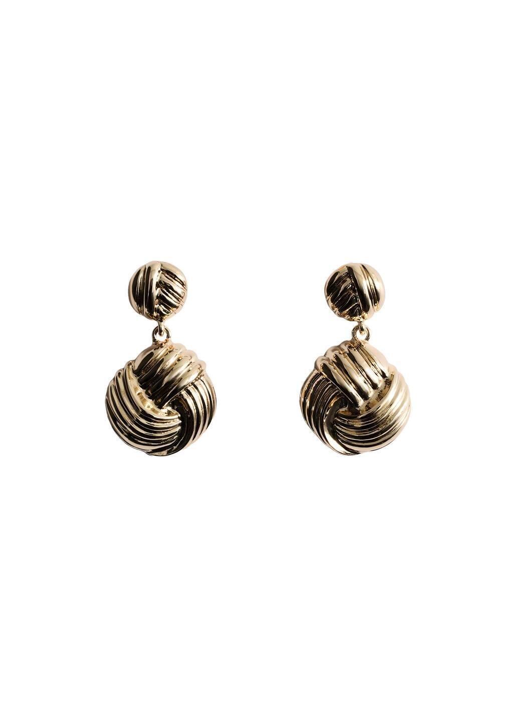 Gold Intertwined Design Earrings, Gold, large image number 2