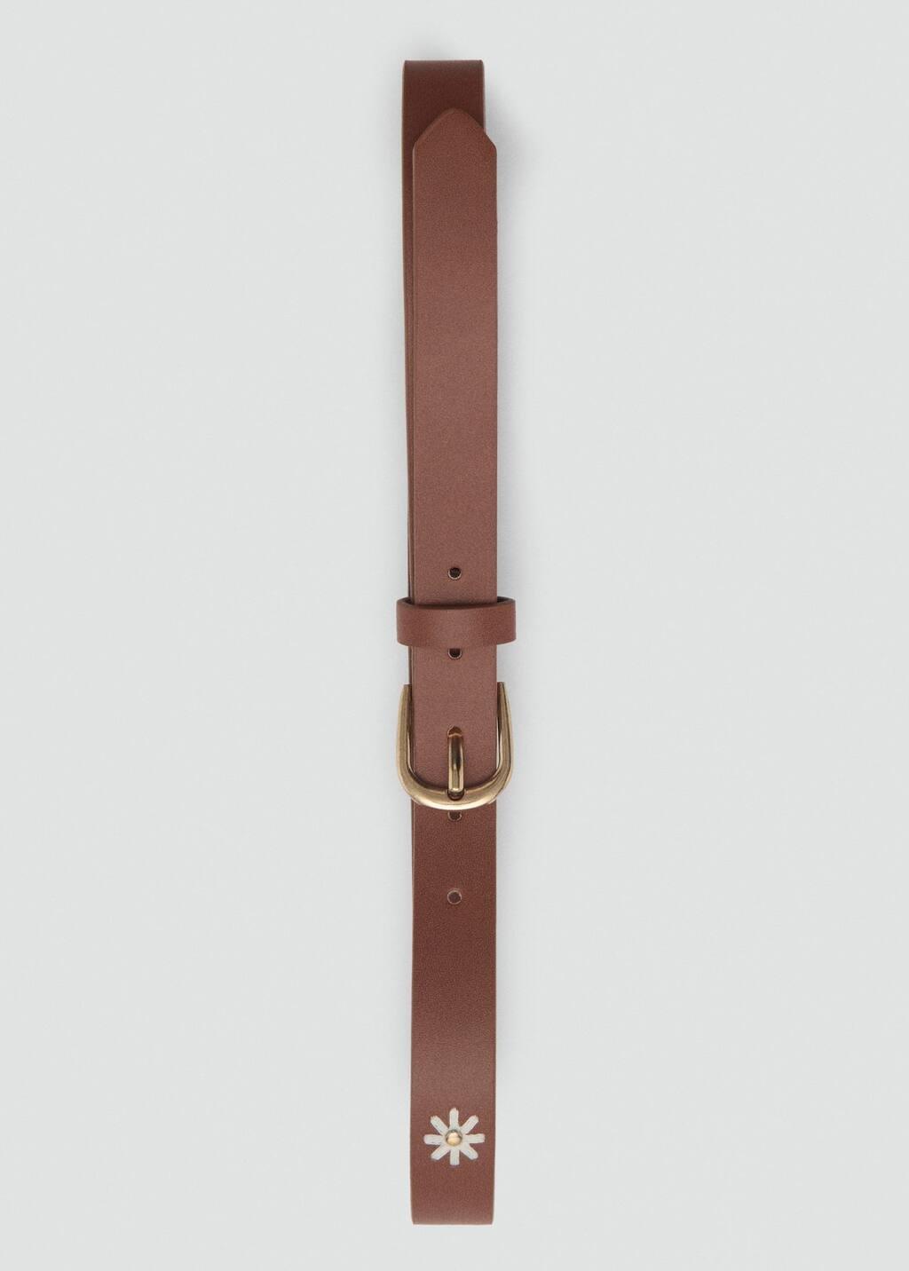BROWN Flower buckle belt, Kids Girl, , large image number 2