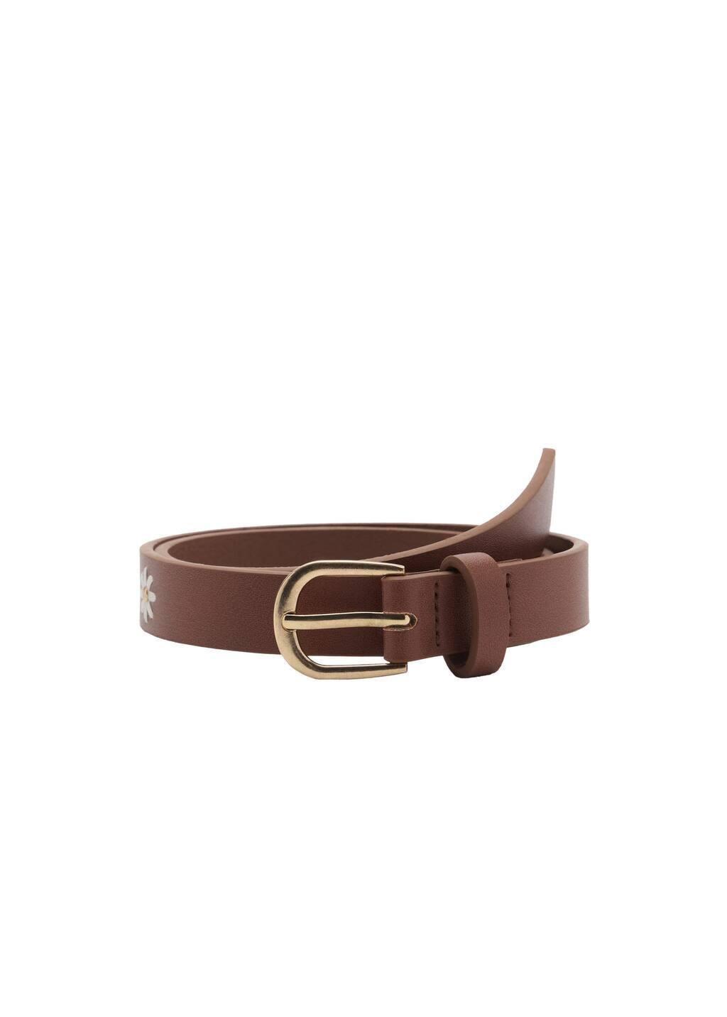 BROWN Flower buckle belt, Kids Girl, , large image number 3