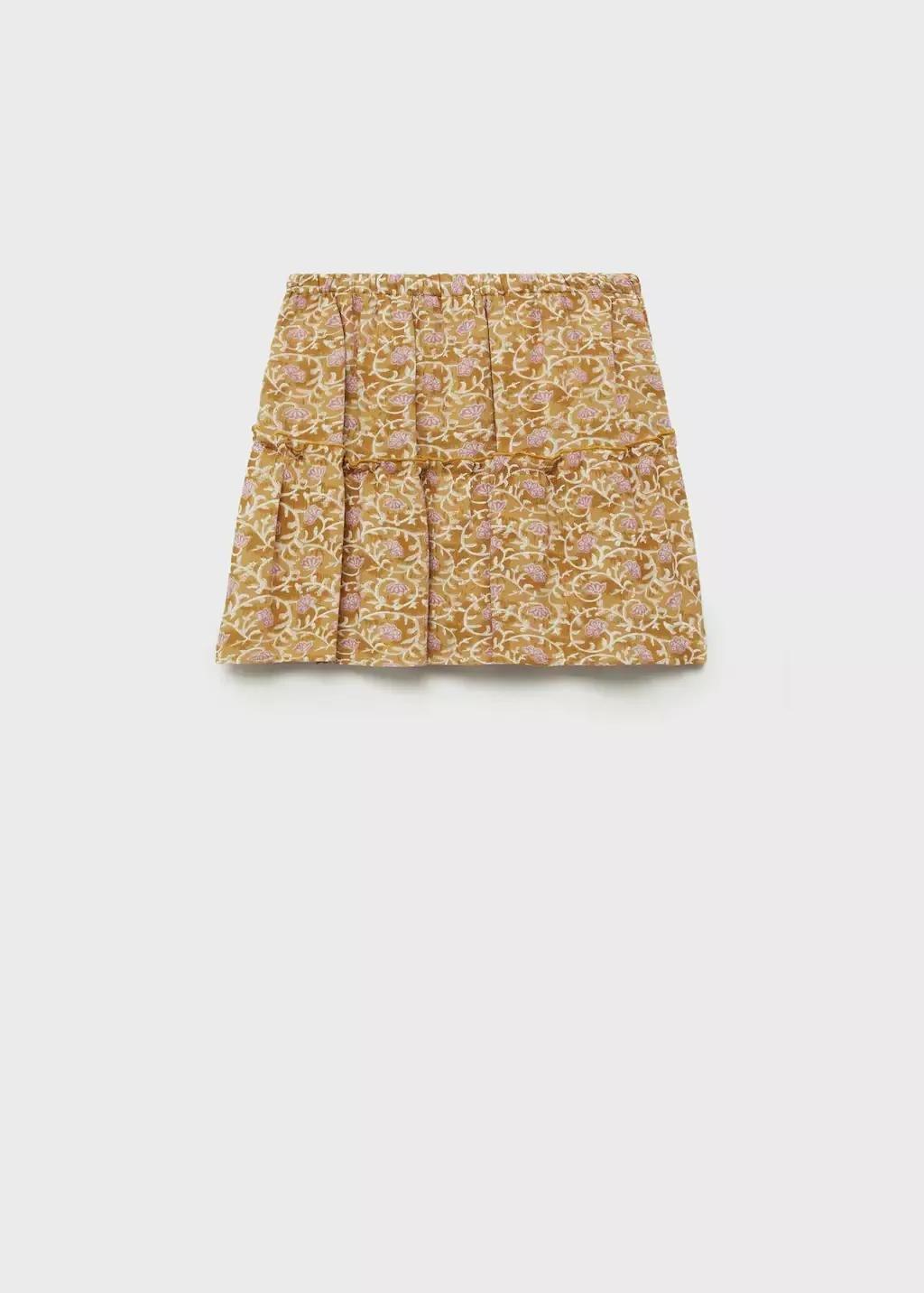 Yellow Short Flared Skirt, Kids Girl, , large image number 1