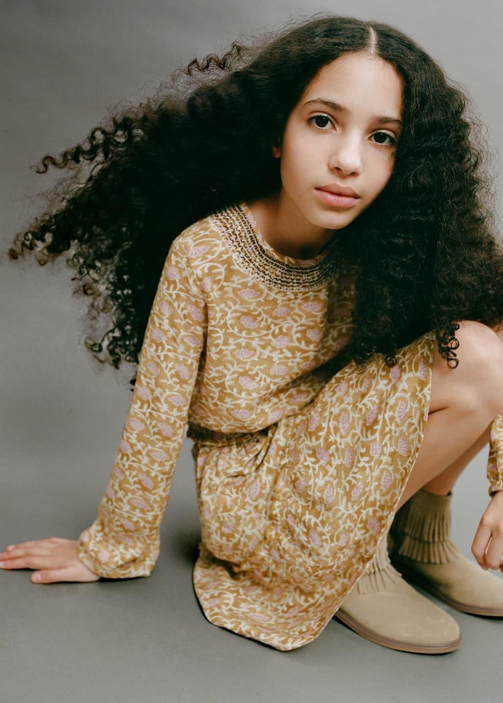 Yellow Short Flared Skirt, Kids Girl, , large image number 4