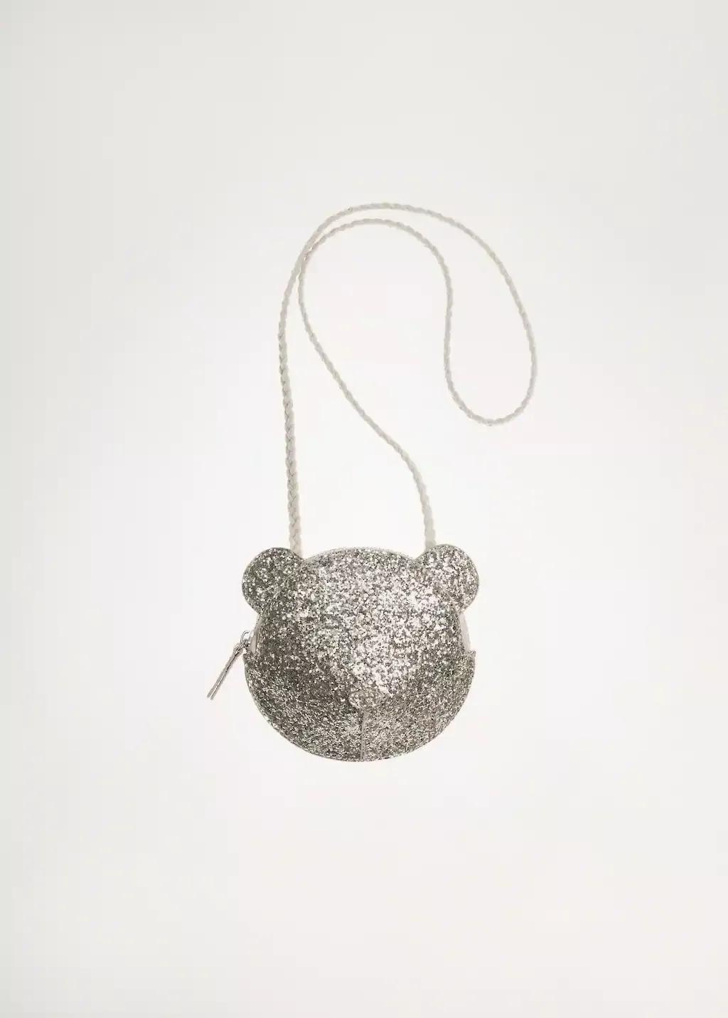Gold Glitter Bear Bag, Baby Girl, Gold, large image number 4