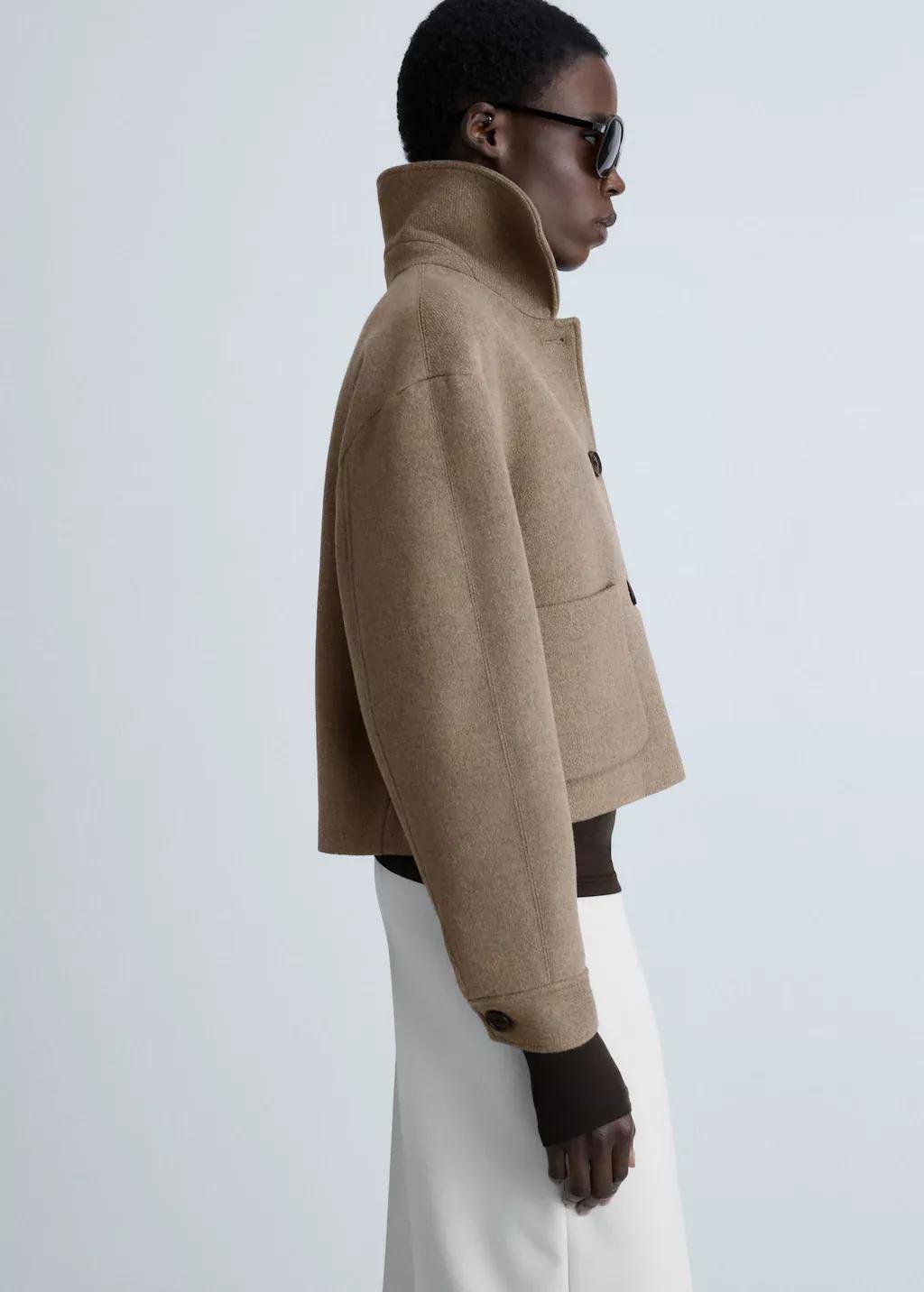 Brown Wool Jacket With Pockets, , large image number 0