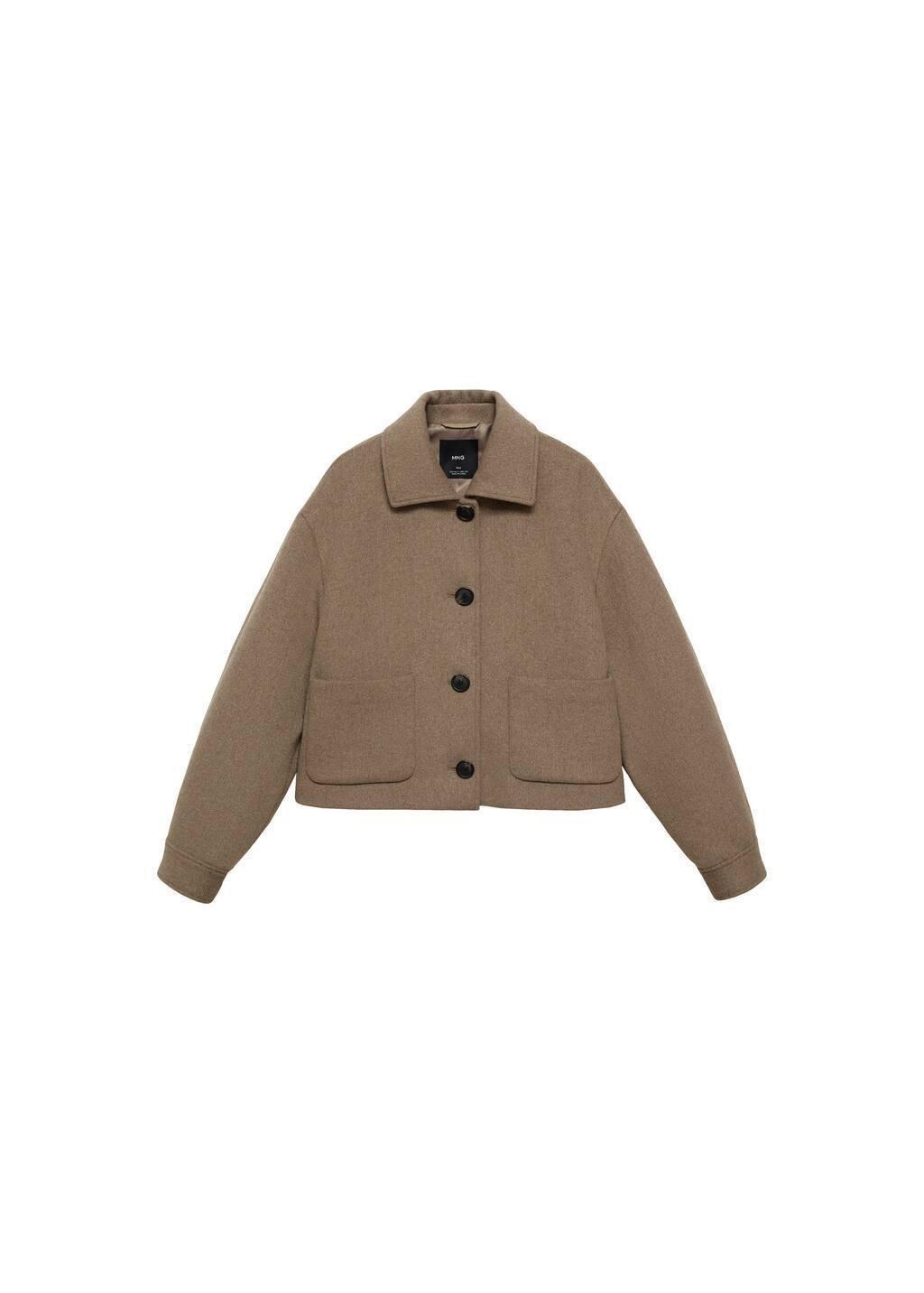 Brown Wool Jacket With Pockets, , large image number 4
