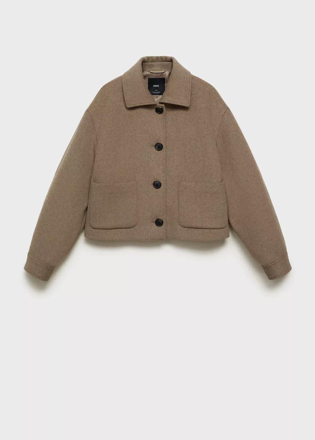 Brown Wool Jacket With Pockets, , large image number 5