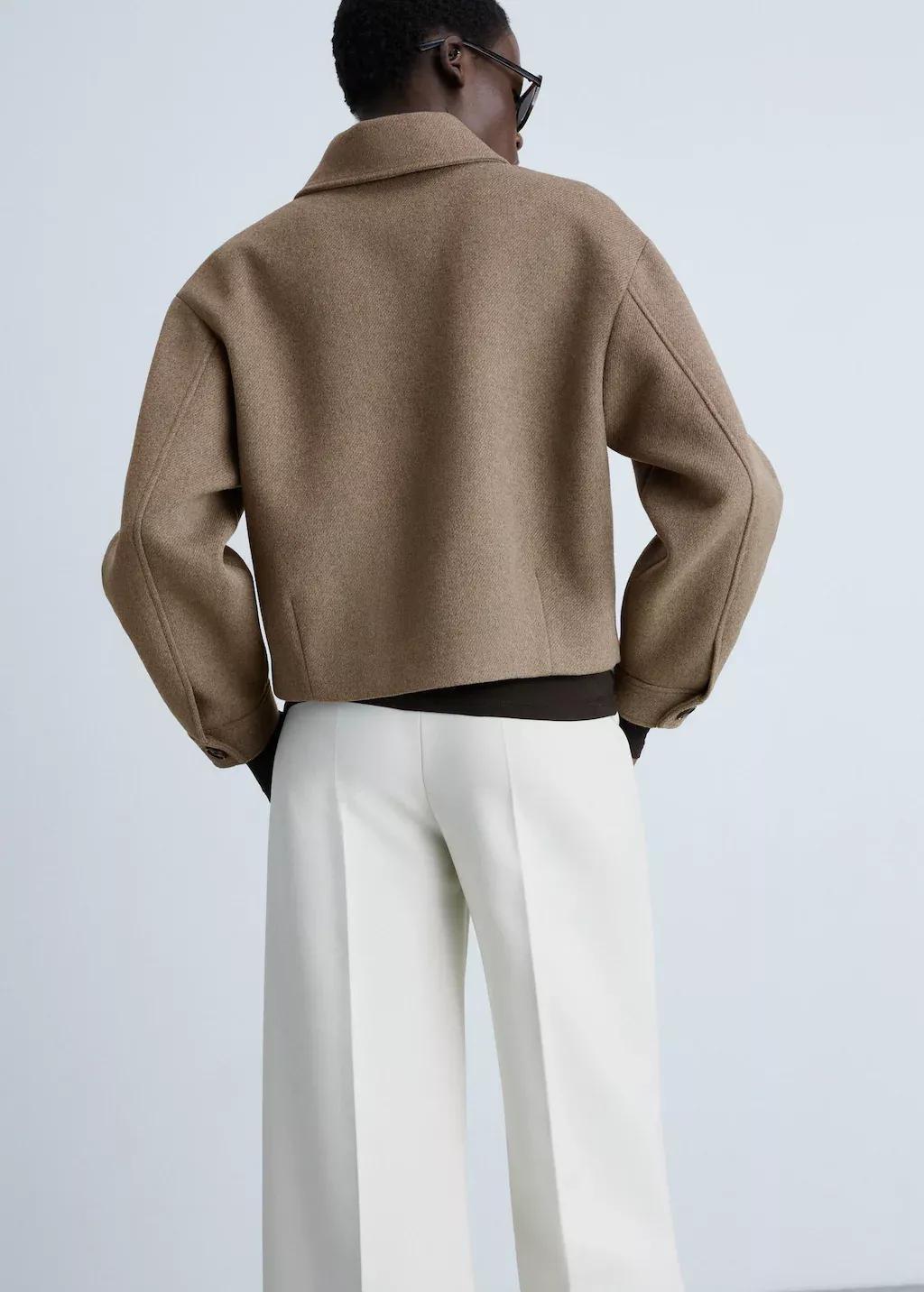 Brown Wool Jacket With Pockets, , large image number 6