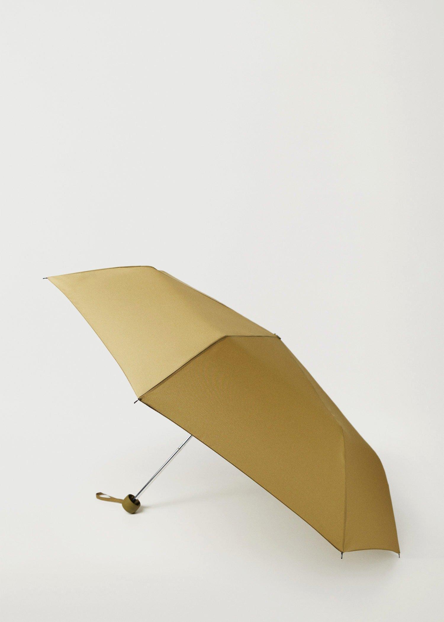 Khaki Plain Folding Umbrella, Women, , large image number 2